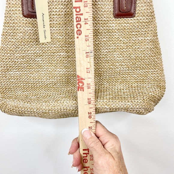 Amanda Smith NWT Stiched Straw Handbag - Picture 4 of 6